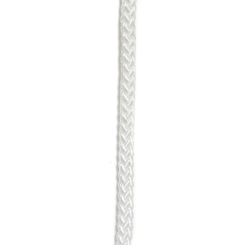 #6 3/16" Nylon Diamond Braid Cord - White