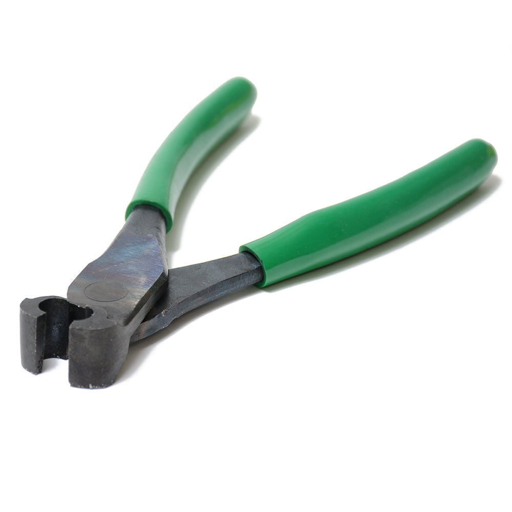 Recommended for joining edgewires to no sinuous springs or other straight spring sections., This sturdy tool was designed for rapid closing of 1/4" cushion springs to 8 gauge wire.