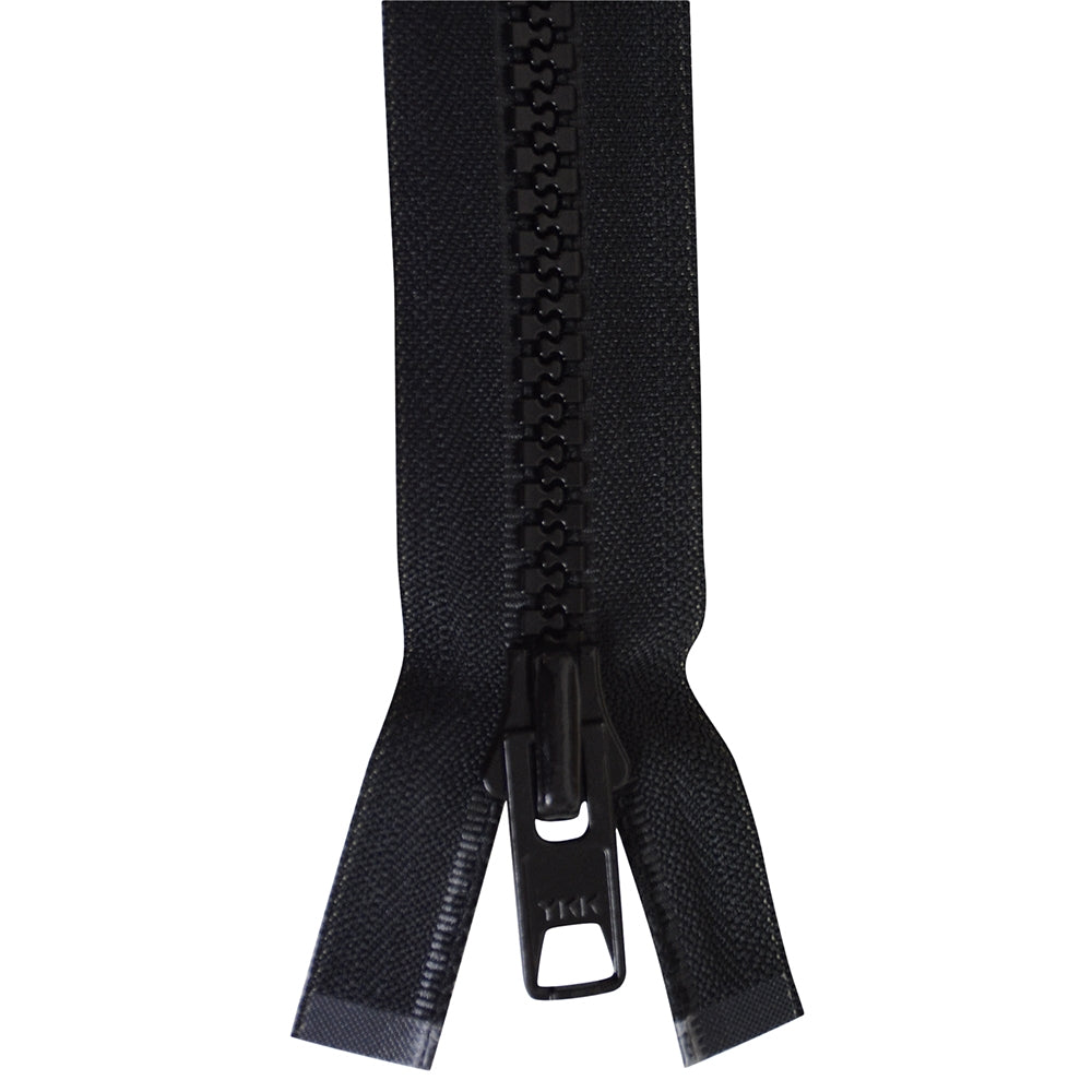 Used in marine convertible tops and tenting applications. Also useful for garment and sport bags. Zippers are available in both locking slider style (great for windy conditions) and non locking slider style.